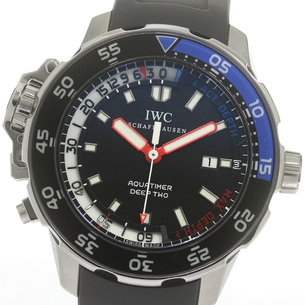 IWC SCHAFFHAUSEN IW354702 アクアタイマー ディープツー デイト 自動巻き メンズ 保証書付き_840373【中古】 406,960円