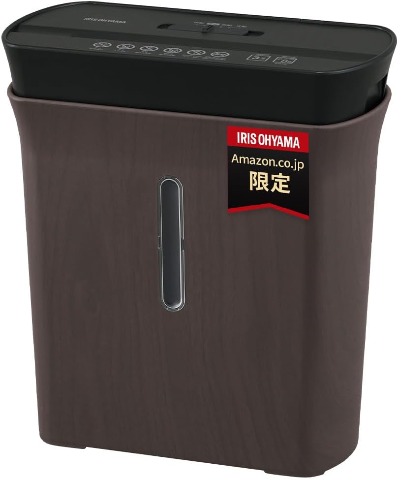 アイリスオーヤマ シュレッダー 家庭用 高速細断3.7m/分 細断枚数8枚 クロスカット 連続使用3分 ダストボックス8.9L A4/65枚収容 コンパクト AZ-P8GCD-B ブラック 黒 5,311円