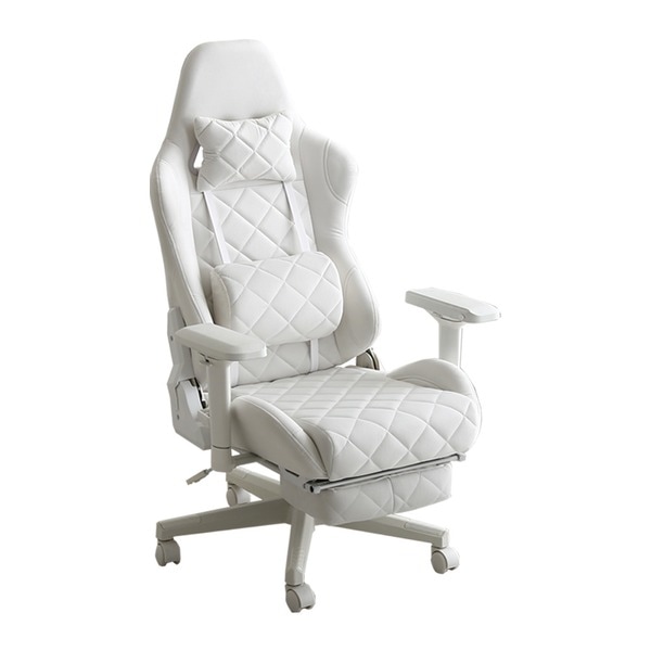 大人かわいいゲーミングチェア オットマン付き ホワイト 組立品 22,566円