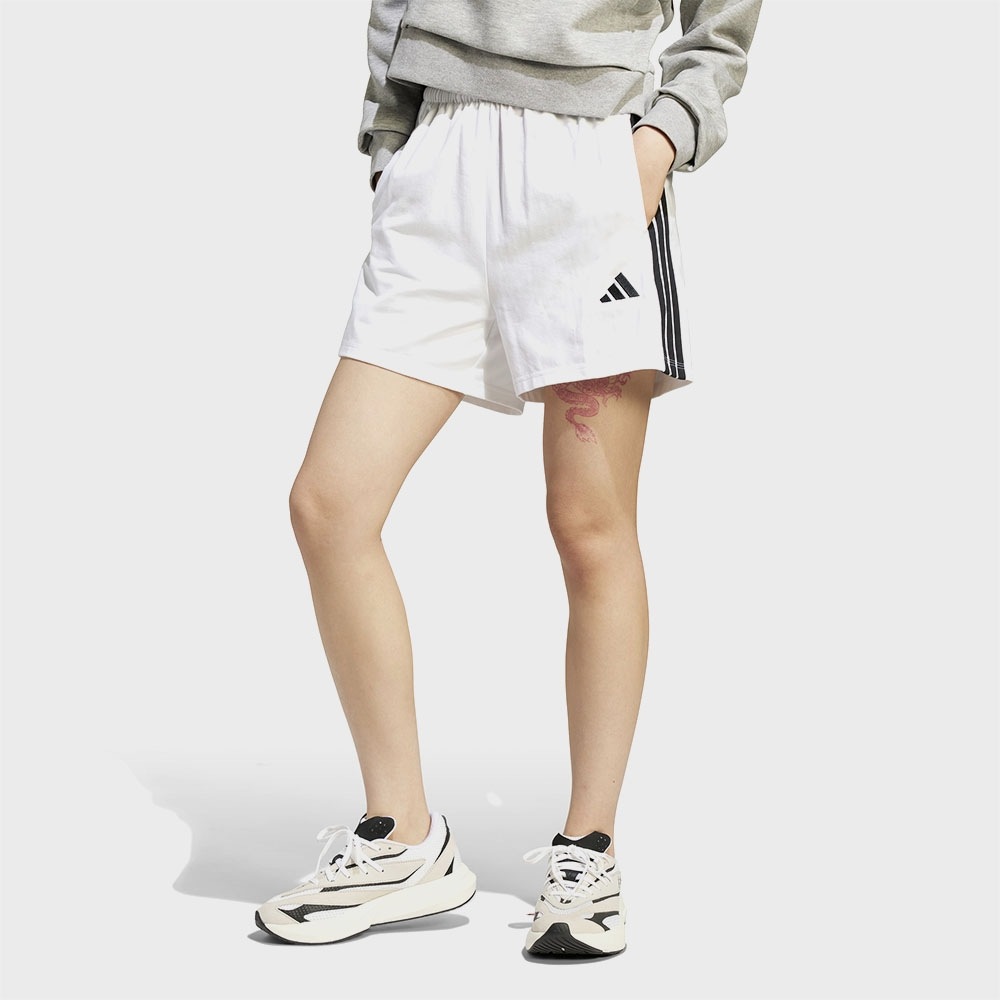 アディダスエッセンシャルズ 3S コットンショーツ-ホワイト/JD0910