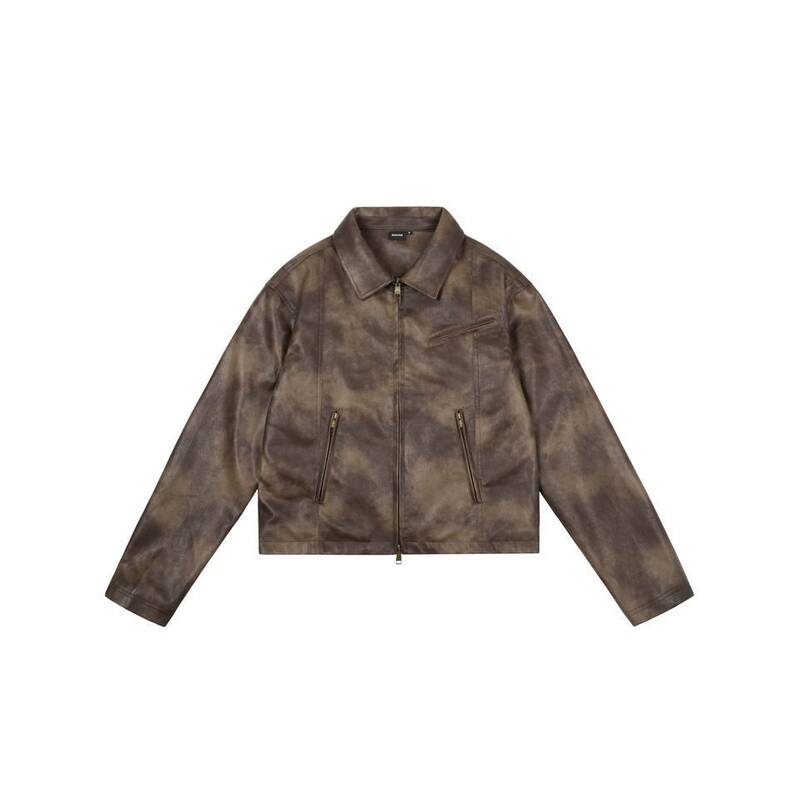 アカム AAKAM Salt ウォッシュドレザージャケット ブラウン 499770
