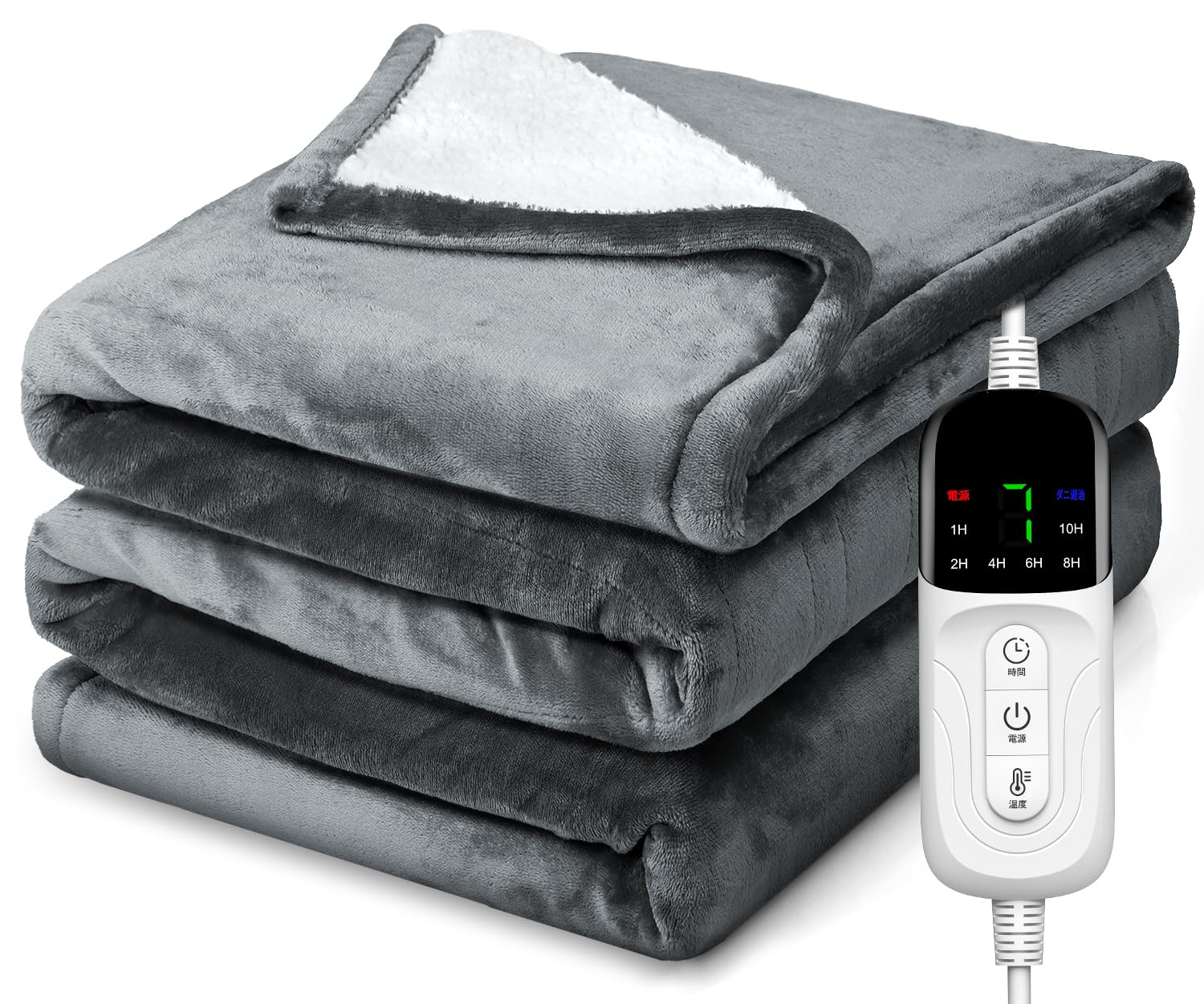 電気毛布 掛け敷き兼用 188×130cm【大きいサイズ＆フランネル＋綿】電気ブランケット 電気ひざ掛け 3分速暖 恒温加熱 ダニ退治 7段階温度調整 6段階切タイマー ふわふわ 暖房器具 省エネ 自 7,748円