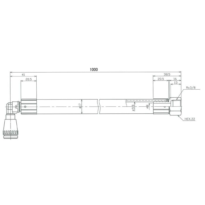 リンナイ 強化ガスホース R3/8ねじ接続用 1m RGH-910MA