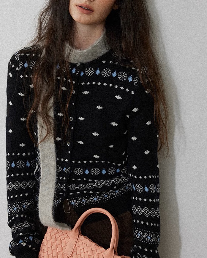 秋冬新作 Ins セーター ニット トップス カーディガン フレンチ ヴィンテージ ジャカード スリム コーディネート レディースファション 5,452円