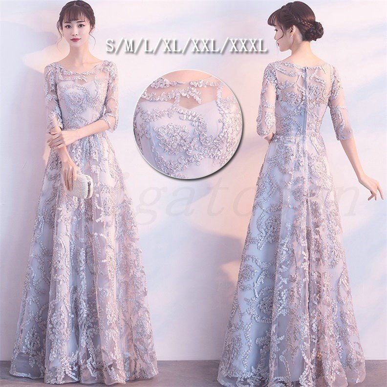 ロングドレス ドレス 袖あり ウェディングドレス 演奏会 パーティードレス 結婚式 花嫁 パーティドレス 二次会 お呼ばれ ピアノ 発表会 10代 20代3 0代 40代