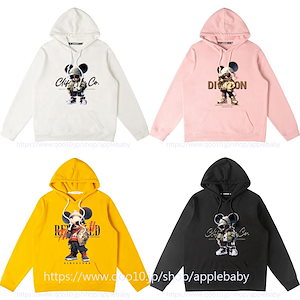 4色3TYPE ミッキーマウス パーカー 親子服 ペアルック カップル レディース スウェット 綿 メンズ お揃い服 長袖 秋 冬 親子ペアルック ロングズボン