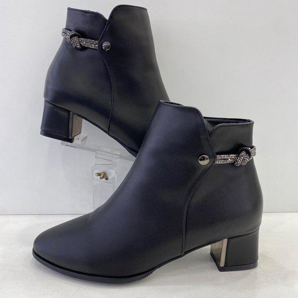 女性 快適 バックル アンクルブーツ PFDWSB87IBK HSYD4A GN