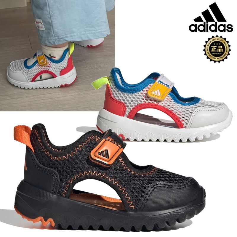 JS4856 IH8732 SummerFlex Kids 11~16 26SS ウォーターシューズ メッシュ ベルクロ つま先保護 クッションソール 水遊び プール 男の子 女の子 コーデ提案 靴下