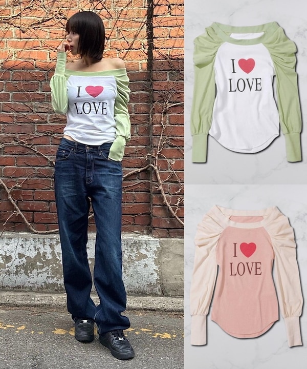 SCULPTOR Off-Shoulder Tee オフショルダー長袖Tシャツ オフショルダー長袖Tシャツ ストール付[品番：KH000015371