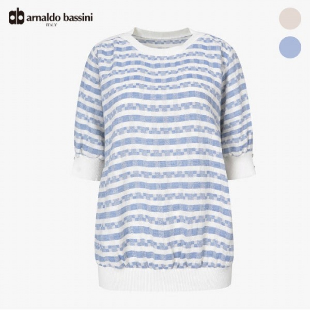 (アナルドバシーニ) (アナルドバシーニ) リネンニットカラーティーブラウス (AV07BL10M)