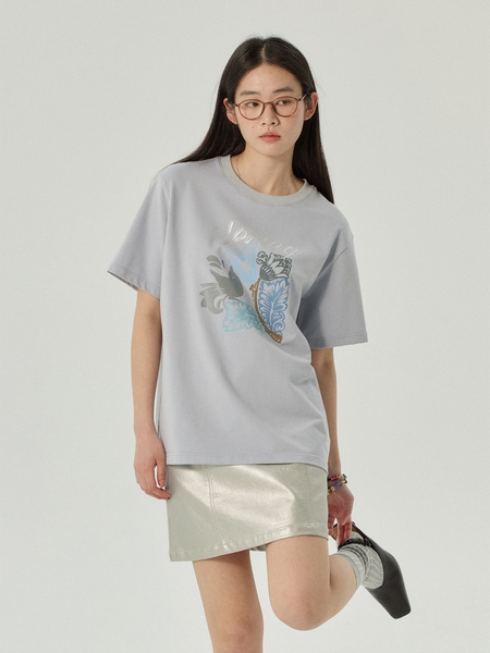 NICK&NICOLE☆FLOWER HALF TEE MUSINSA公式 | NICK&NICOLE FLOWER HALF TEE_GREEN