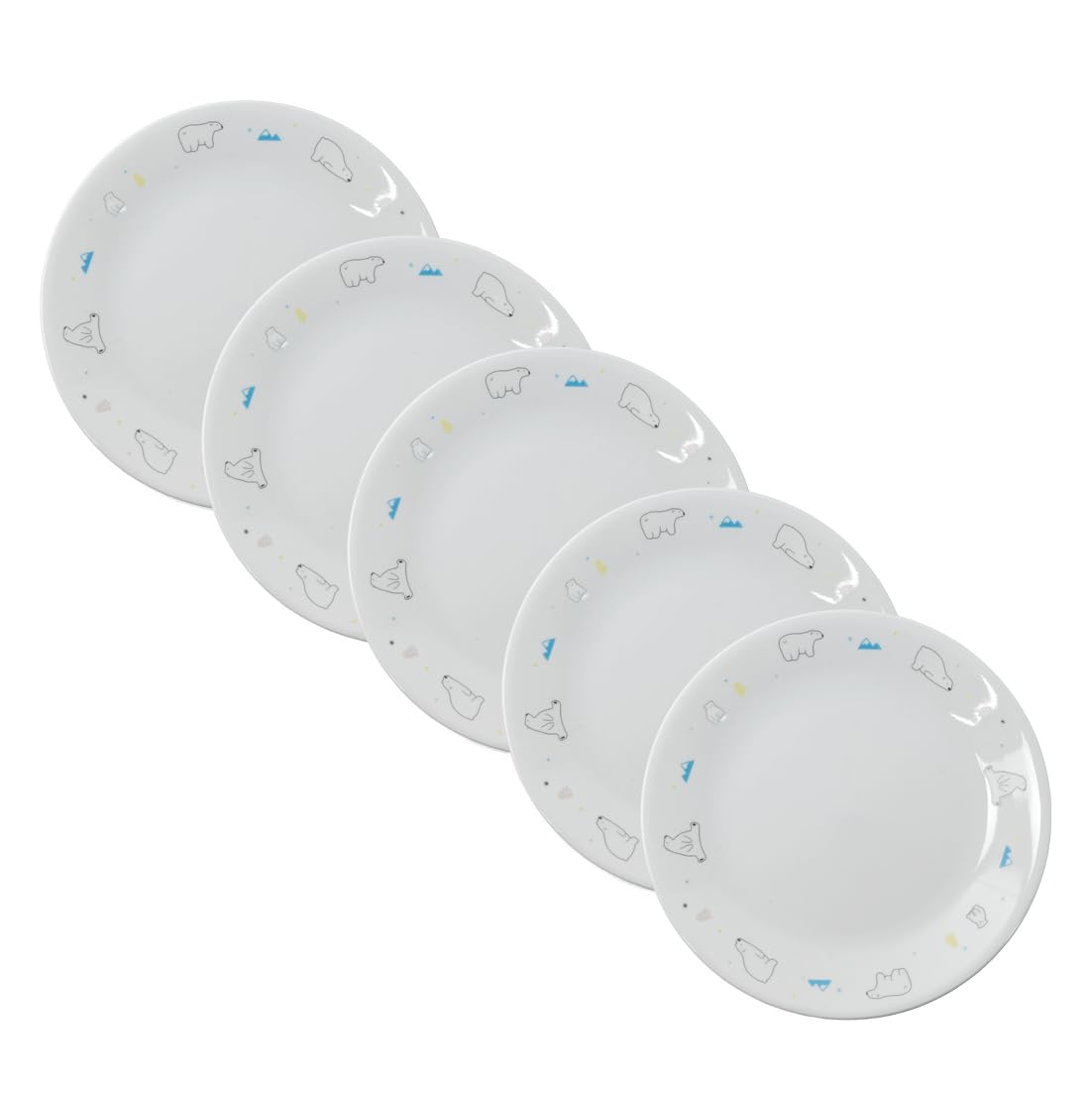 パール金属 コレール プレート 皿 外径21.5cm 割れにくい 軽量 電子レンジ対応 オーブン対応 食洗機対応 シロクマ 中皿 J108-POB 5枚セット CP-1785