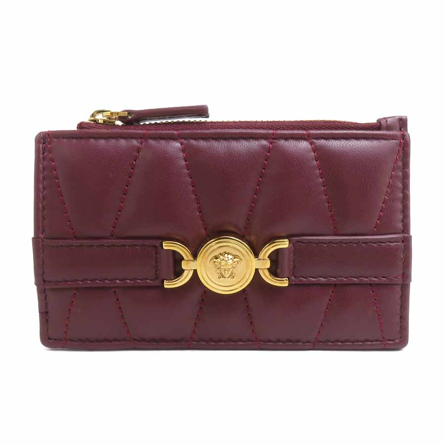 ヴェルサーチ VERSACE コインケース レザー ワインレッド ユニセックス r11205c