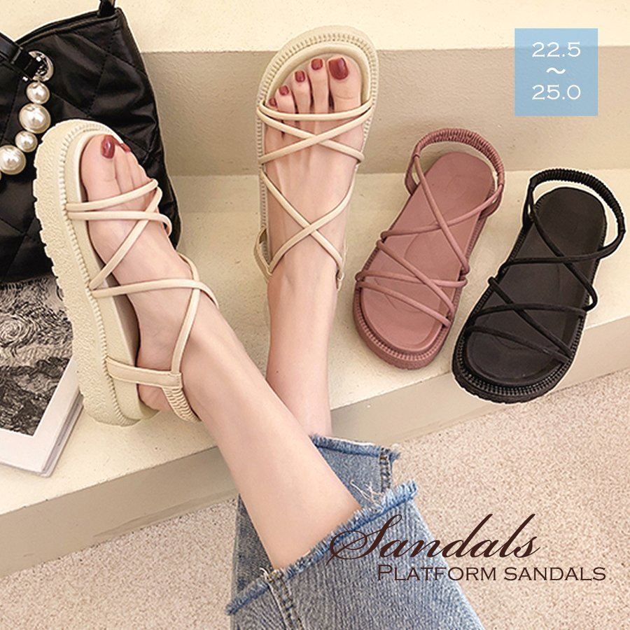 サンダル レディース 夏 ストラップ 厚底 バレンタイン プレゼント