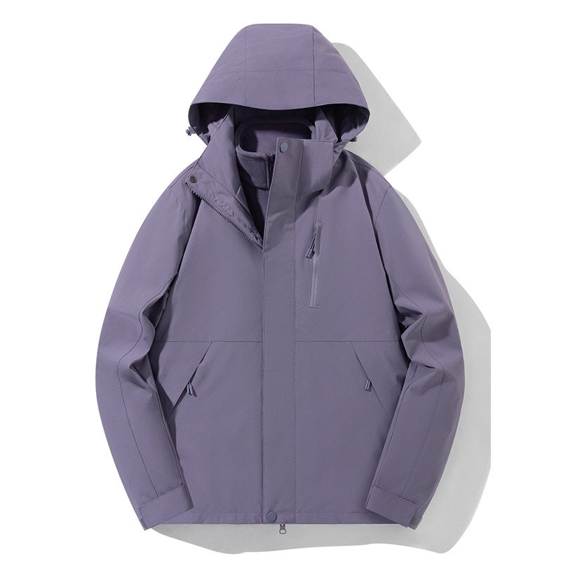 冬の屋外3インチの取り外し可能な防風と防水性の温かい登山スーツフリース2ピースセット