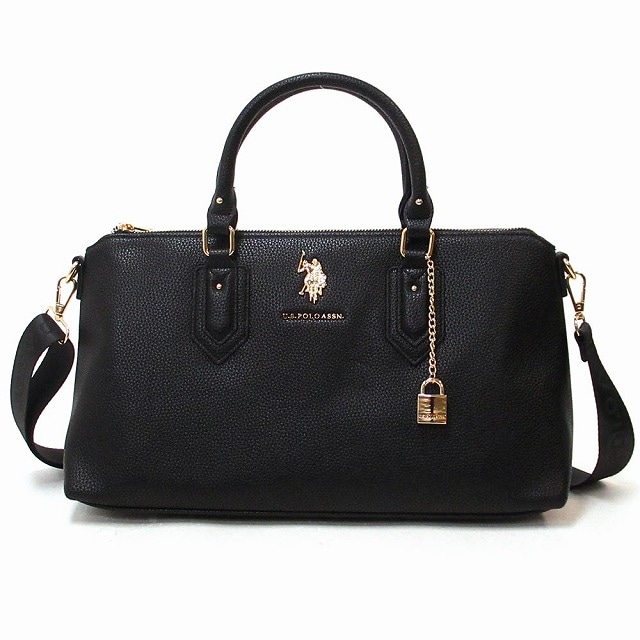 U.S. POLO ASSN. ユーエスポロアッスン バッグ ロックチェーン サッチェルバッグ ショルダーバッグ 2way 27V0063 AA 00A BLACK