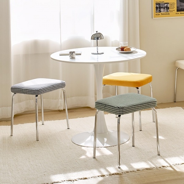 [4色] ダブリンクロムスツール シルバー ミッドセンチュリー アンティーク 椅子 チェアー モダン リビングチェア インテリアコーディネート おしゃれ ミニマル ワンルーム 座り心地