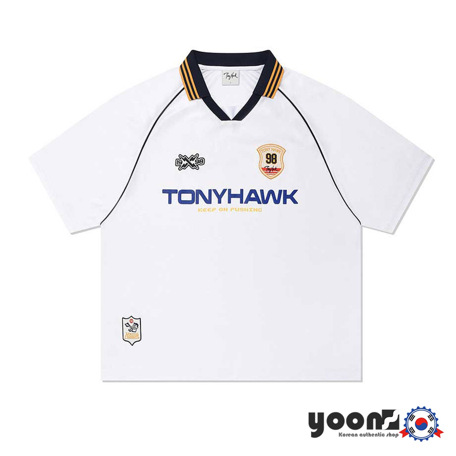 [TONY HAWK] ホークユニフォーム サテンカラーTシャツ (ホワイト)