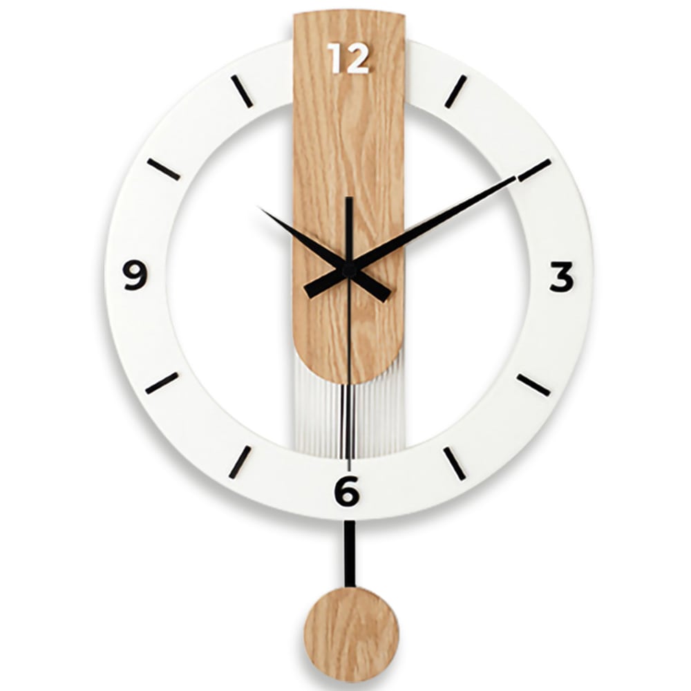 時計 壁掛け時計 木製 振り子時計 リビング おしゃれランキング 大型 非電波時計 見やすい 静音 北欧モダン 掛け時計 壁掛け 長時間航続 連続秒針 直径40cm かわいい 贈り物 かけ時計