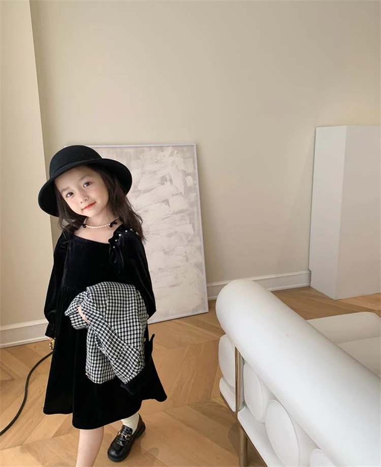 早い者勝ち レトロ スクエアネック プリンセスドレス sweet系 ベルベット ワンピース