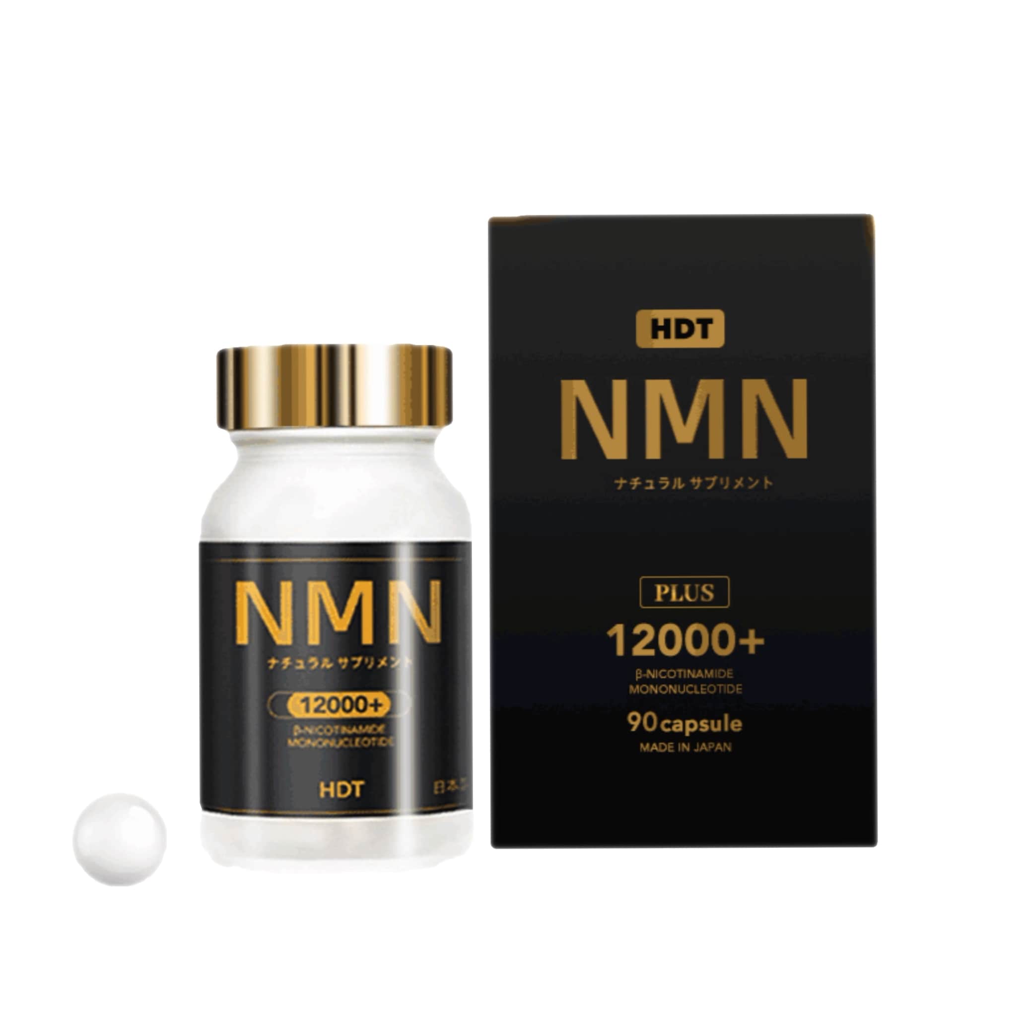 日本製 HDT NMN 12000+ 新生代NAD+補充剤 99.99% の高純度/90粒入