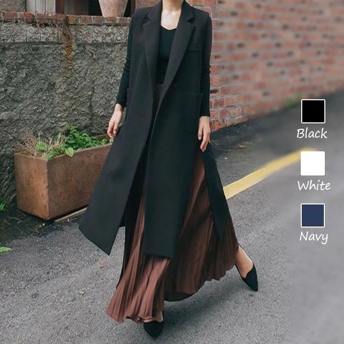 【急速出荷!】ジレ カジュアルコート 夏 スーツ素材 ロングジレ ロングベスト レディース トレンチベストロング丈 スーツベスト 襟付き アウター 2XL 3XL 4XL 大きいサイズ