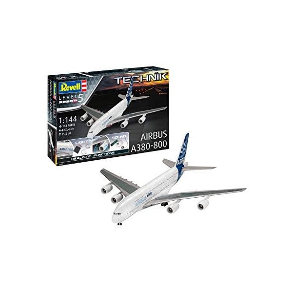 Revell GmbH 00453 Airbus A380-800 Technik Plastic Model Kit with Electronics and Sound， White， 1:144