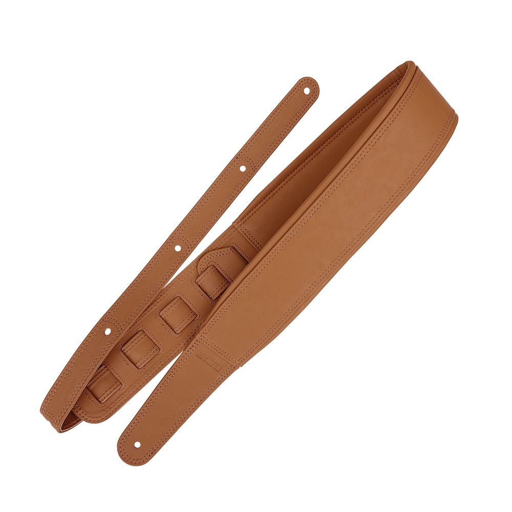 Richterシリーズ ギター/ベースストラップ Springbreak I Leatheretteシリーズ 1638 Lightbrown 幅広設計 肩の負担軽減 クッション入り 7cm幅 長さ調整