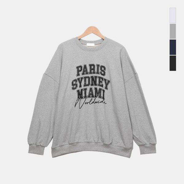 男女兼用レタリング長袖Tシャツ オーバーサイズ スウェットシャツ トレーナー SPT114