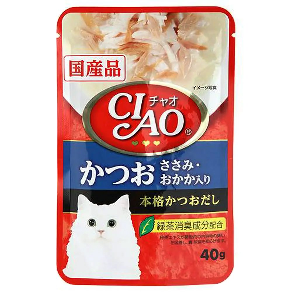 いなば　ＣＩＡＯ　チャオ　パウチ　かつお　ささみ・おかか入り　４０ｇX９６袋　キャットフード　国産　ＣＲＣ35―20―20―10―40 7,411円