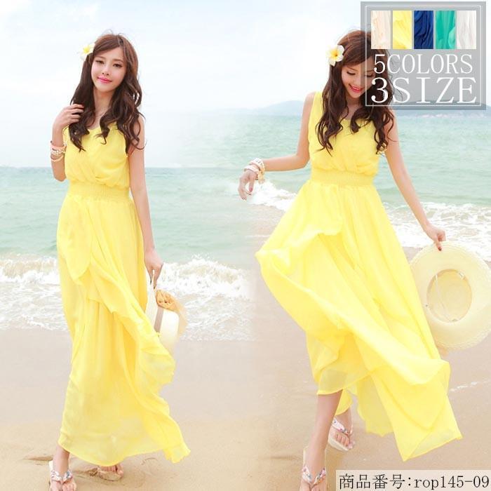 【急速出荷!】マキシワンピース ロングワンピ 春夏 レディース マキシ Aライン マキシ丈 体型カバー ノースリーブ 無地 ビーチワンピース ハワイワンピースストアをフォローする