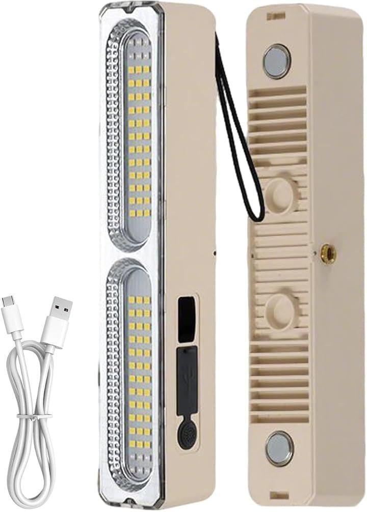 LEDライトUSB充電/太陽光発電+５つ点灯モード+高輝度+6000mAh大容量バッテリー電量残量表示 作業用ライト マグネット付き 懐中電灯機能