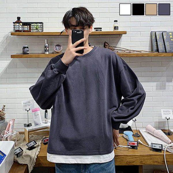 メンズ オーバーサイズ ポケット 長袖 Tシャツ DMS4-TSA-SLED348