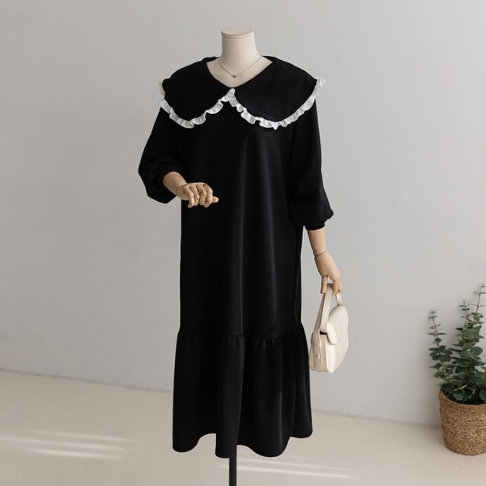 [Elysia] ケビーシャーリングカラーカラーカラーワンピース