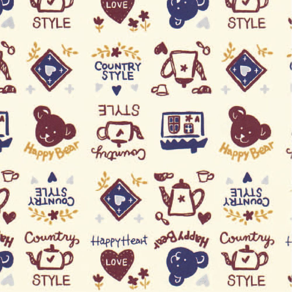 （まとめ買い）ササガワ 包装紙 ベア柄 カントリースタイル 半才判 50枚入 49-1315 [x3]