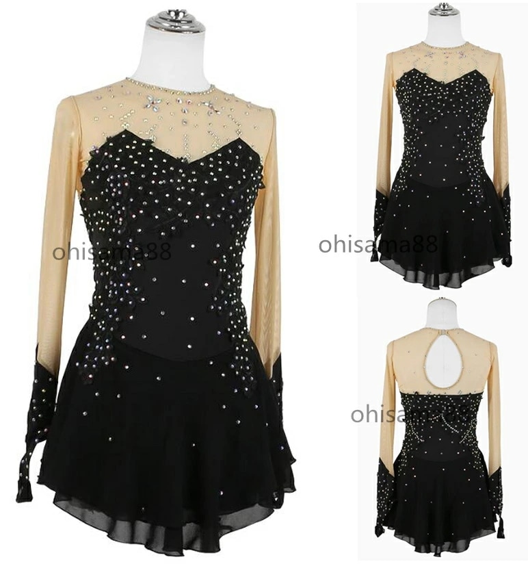 お买い得 アイススケートウェア スケート衣装 ラインストーン 美しい キラキラ ダンスウェア 大人 子供 ダンス衣装 フィギュアスケート衣装 競技着 レッスン着 試験 アイスダンス スタンダード 舞台