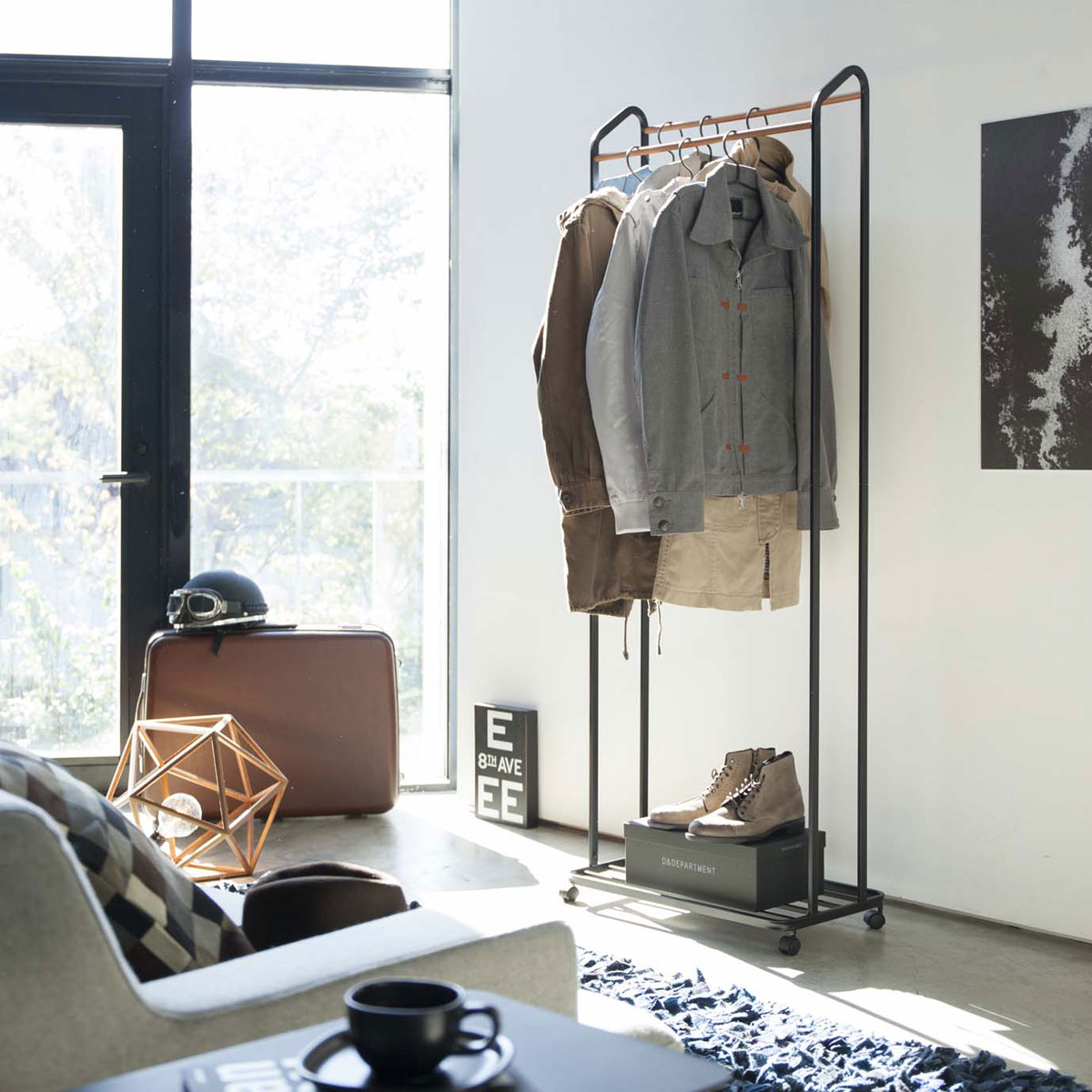 ハンガーラック 山崎実業 TOWER タワー ハンガーラック キャスター付き ブラック