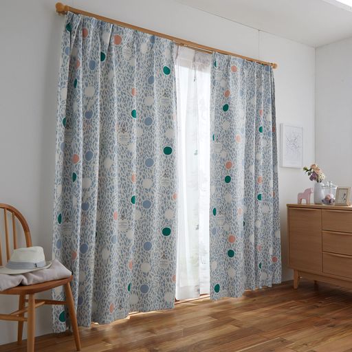 スミノエ MOOMIN カラーサークル カーテン ドレープ 1枚入 100×200CM B 323-75158