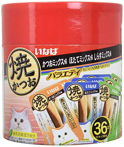他サイト： Figaro(フィガロ) 焼かつお 成猫用 バラエティ 36本 猫用おやつ 【Amazon.co.jp限定】の商品画像