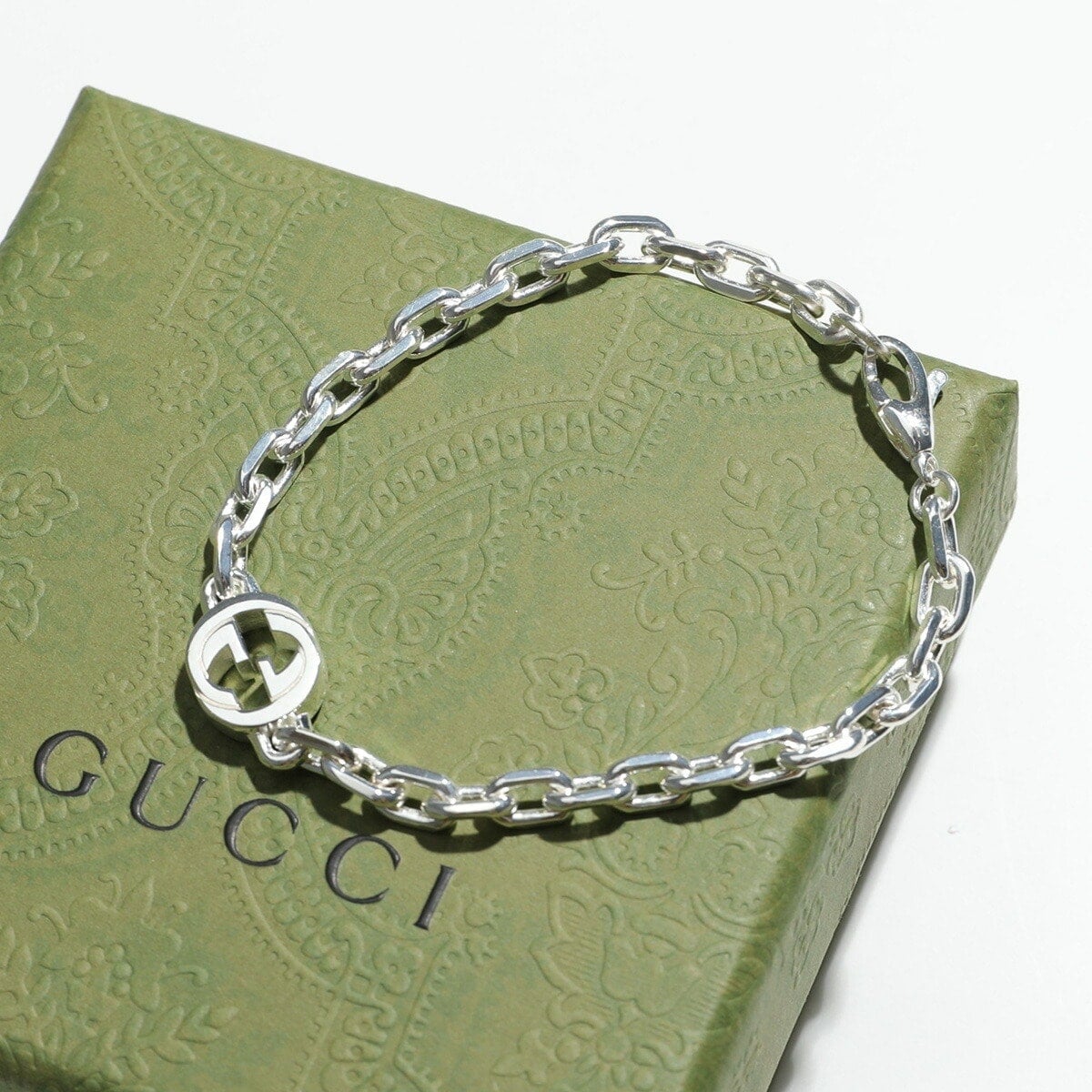 GUCCI グッチ ブレスレット INTERLOCKING G インターロッキング 796351 J8400 メンズ チェーン GGロゴ アクセサリー 8106