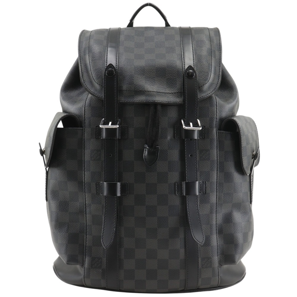 クリストファーPM N41379 リュック・デイパック ダミエグラフィットキャンバス 黒 TR1155 メンズ 中古品