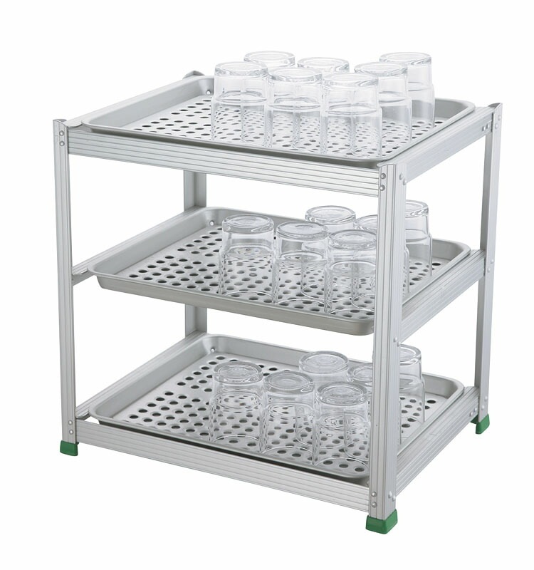 中尾アルミ製作所 アルマイト三段式ウォーターグラストレー 中