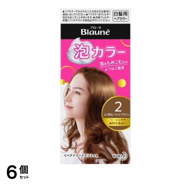 泡カラー 2 より明るいライトブラウン [1液40mL+2液60mL+トリートメント8g] 1個 6個セット