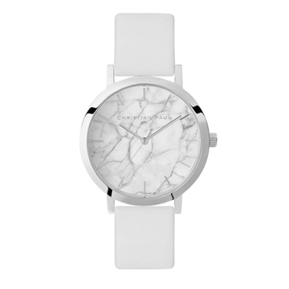 日本正規品 クリスチャンポール 腕時計 手表 レディース 誕生日プレゼント マーブル ホワイト 革ベルト 仕事用 おしゃれ ブランド 時計 結婚記念日 ギフト 女性 女友達 彼女 妻 母 記念日 プレ