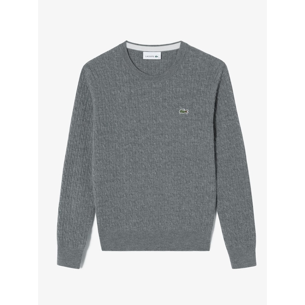 ラコステ女性用ケーブルクルーネックセーター AF073E-54N UWC Q2NAF073E-54NUWC