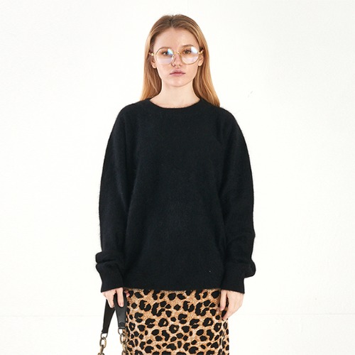 [送料無料]スミスアもー イージーミンクニットブラック