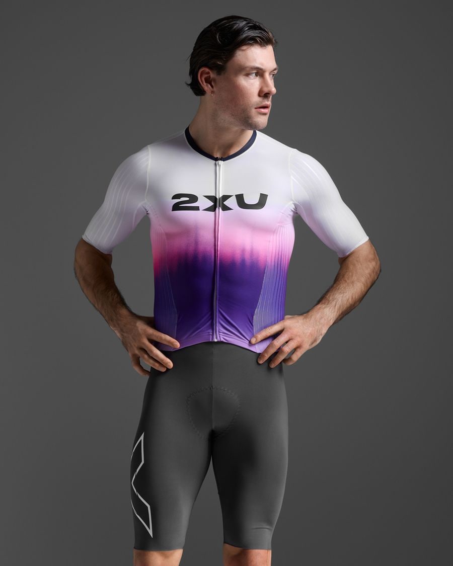 2XU MT7393D-WHT-TRB-M トライアスロンスーツ MT7393d-WHT-TRB Light Speedreactsleevedtrisuit - Wht-trb [メンズ]（サイズ：