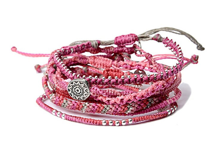 wakami (ワカミ) Earth Bracelet 7 Strand / アースブレスレット 7ストランド 正規品 (Pink ピンク)