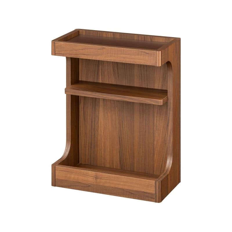 白井産業 サイドテーブル ナイトテーブル 幅40cm 高さ50cm ダークブラウン ベッドサイド スリム 中棚付き メラミン天板 チルフィル CHI-5040DK