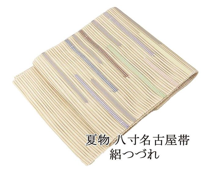 夏帯 名古屋帯 絽綴れ 正絹 新品 仕立て上がり 横段 幾何 夏八寸帯 八寸 夏用 夏物 絽つづれ y5210